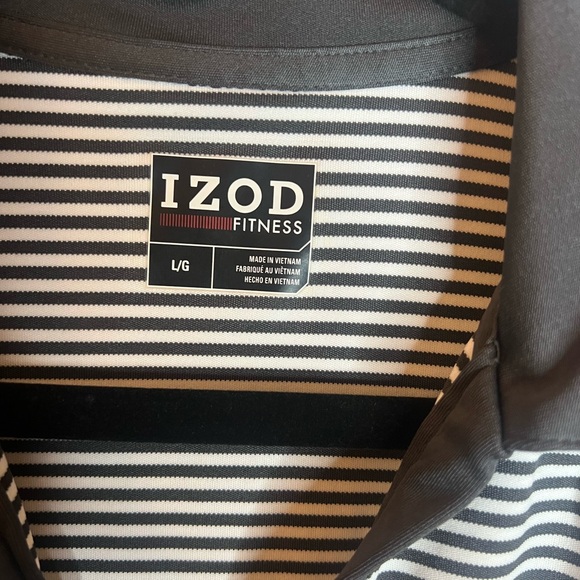 Izod Black and White Striped Golf Tank Top - Picture 2 of 2